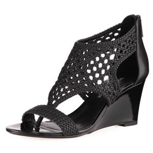 EUC Donald J Pliner Jolie Woven Nappa Wedge Sandal